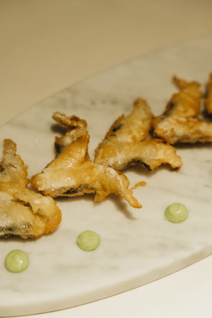 Kokotxas de merluza en tempura