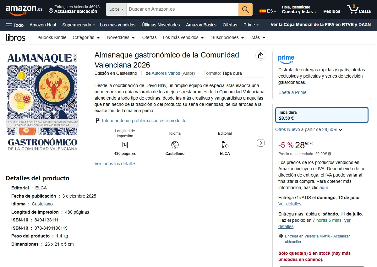 Almanaque Gastronómico de la Comunidad Valenciana 2026